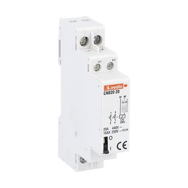 Lovato DIN Rail Latching Relay, 12V Coil, 20A Switching Current, DPST