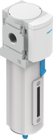 Festo MS series 40 μm 1/4 in G 14 bar Pneumatic Filter 1700L/min max with Manual drain