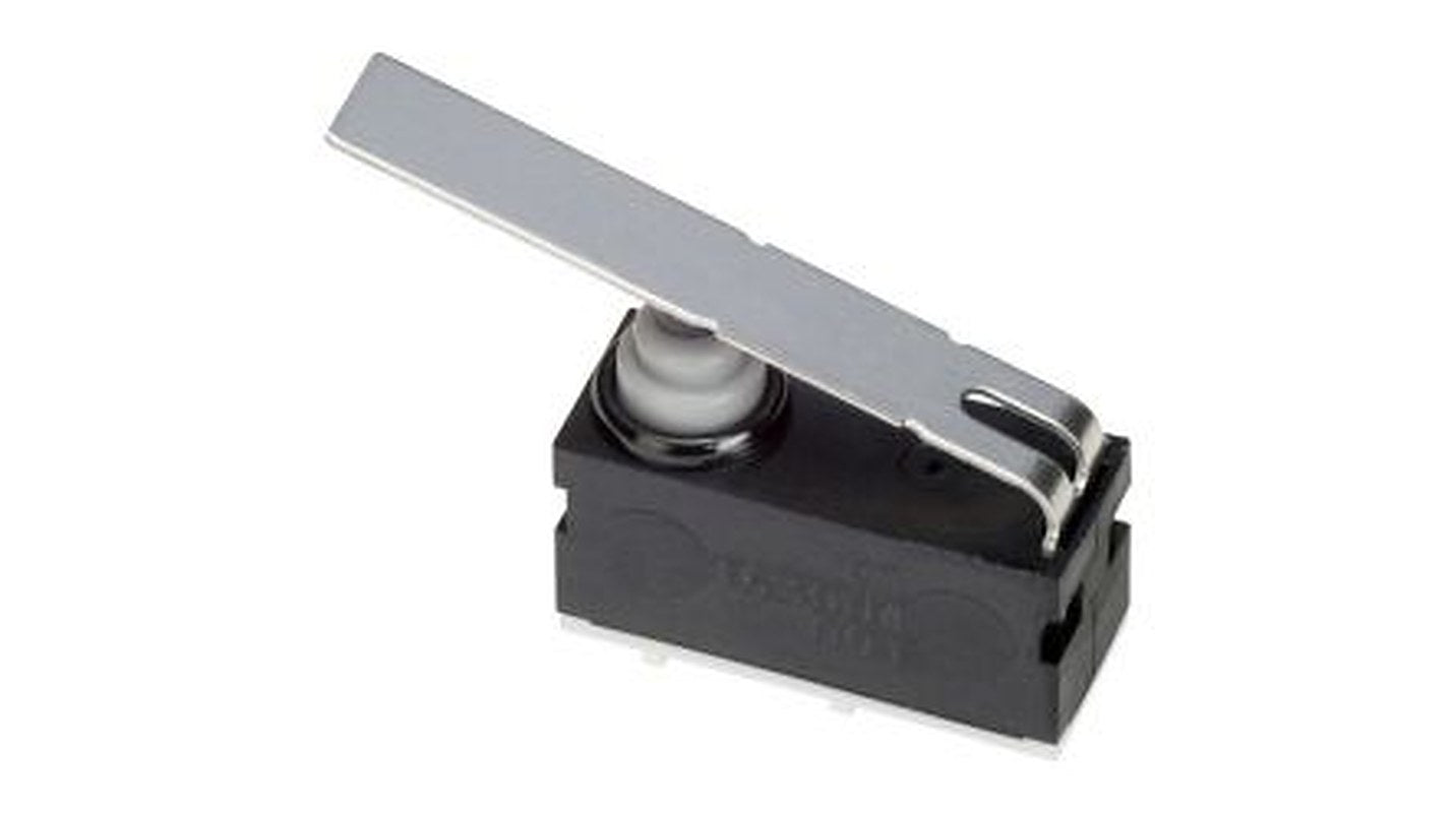Omron Long Straight Lever Subminiature Micro Switch, PCB Terminal Terminal, 12 V dc, SPST, IP67