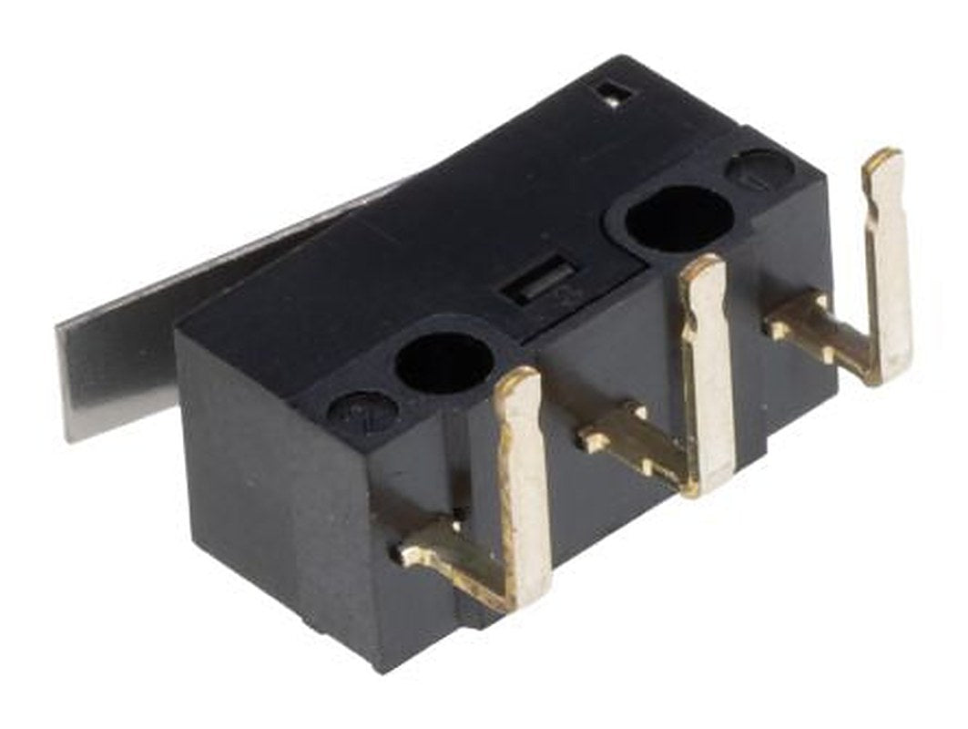 Omron Hinge Lever Micro Switch, Right Angle PCB Terminal Terminal, 100mA, 30 V dc, SPDT, IP40