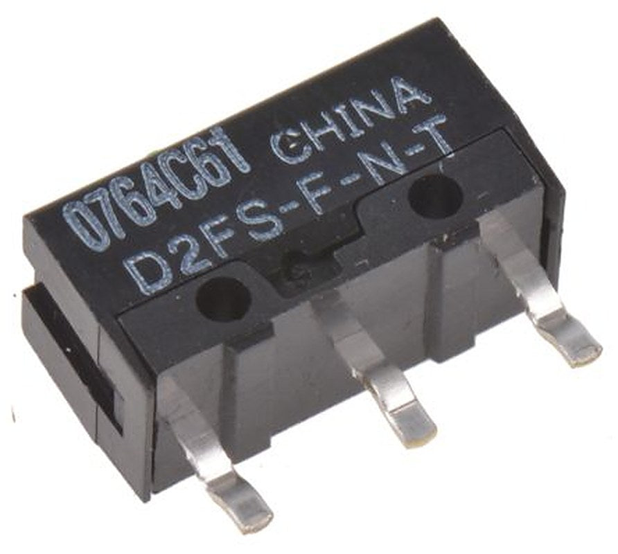 Omron Pin Plunger Micro Switch, PCB Terminal Terminal, 100mA, 600 V ac, 6 V dc, SPST, IP40
