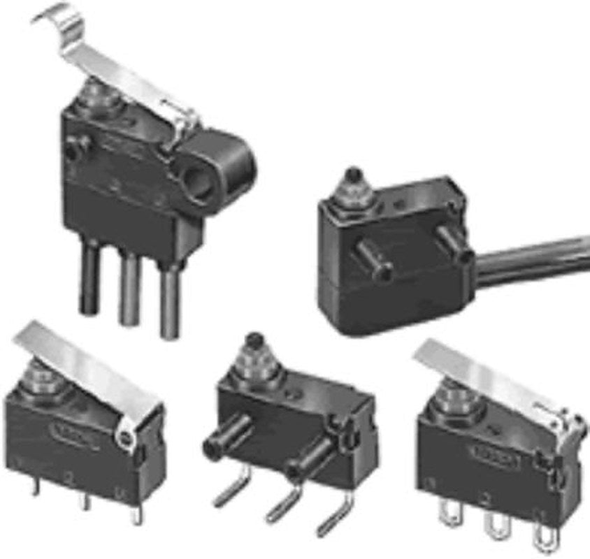 Omron D2HW Series Pin Plunger Limit Switch, SPST, IP40, Gold Housing, 125V