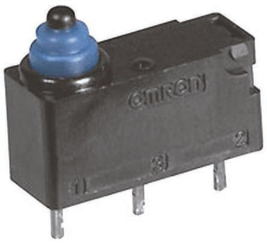 Omron Pin Plunger Micro Switch, Pre-Wired Terminal, 2A, 125 V ac, SPST, IP67