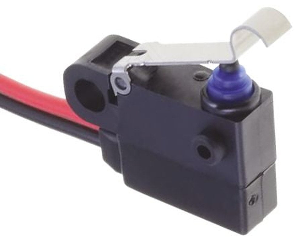 Omron Simulated Roller Lever Micro Switch, Pre-Wired Terminal, 2A, SPST, IP67