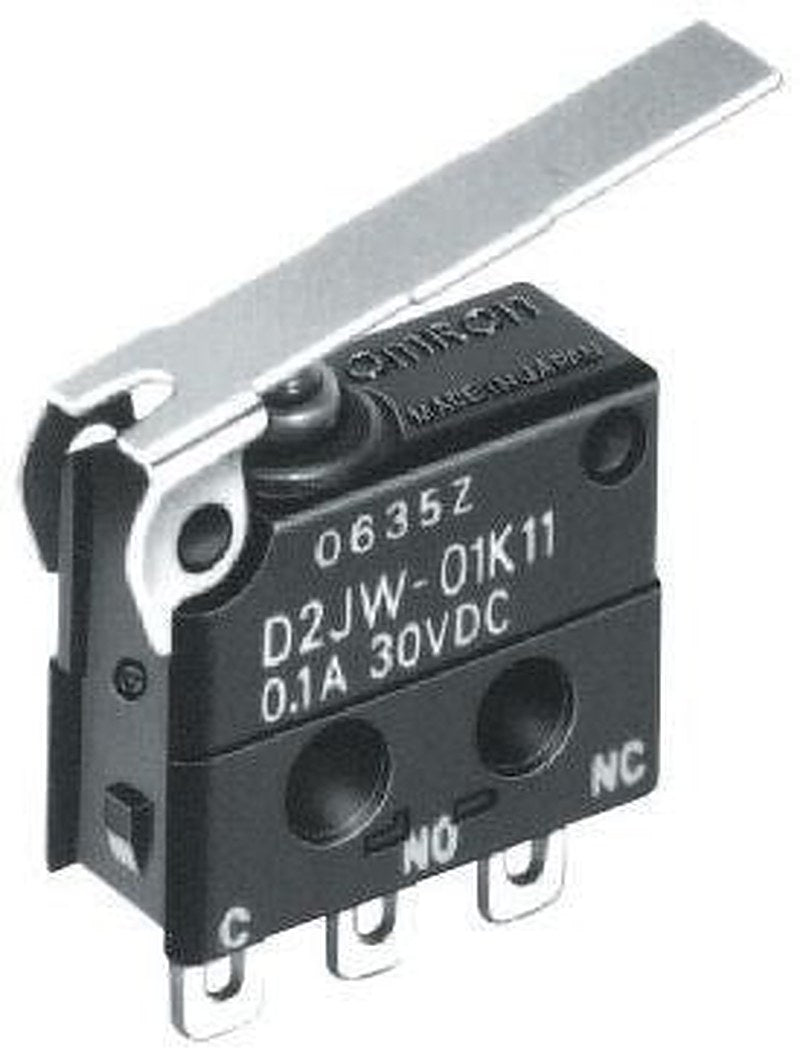 Omron Hinge Lever Micro Switch, Solder Terminal, 0.1A, 30 V dc, SPDT, IP67