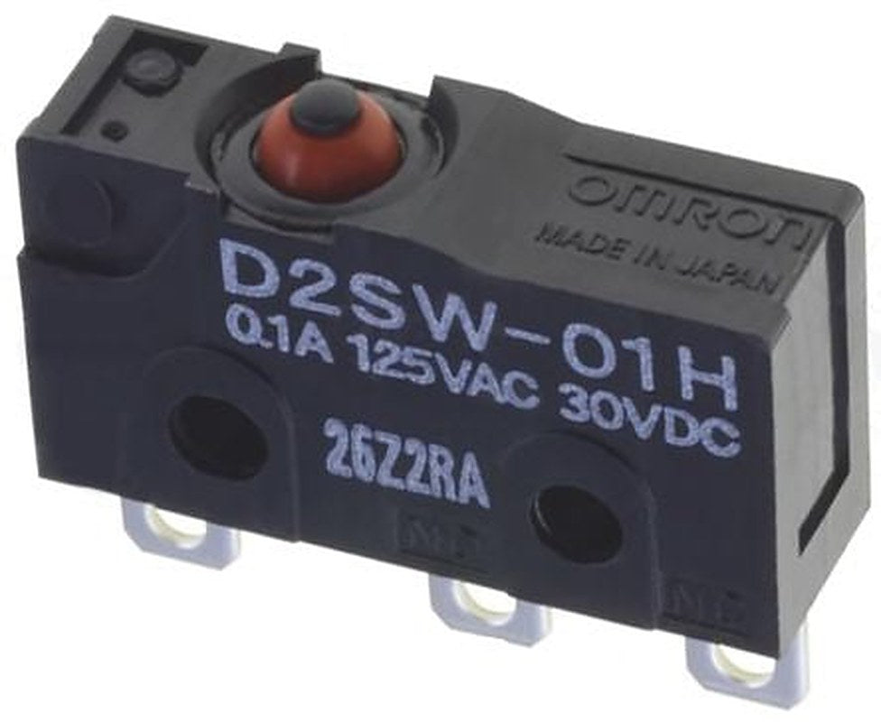Omron Pin Plunger Micro Switch, Solder Terminal, 100mA, 30 V dc, SPDT, IP67