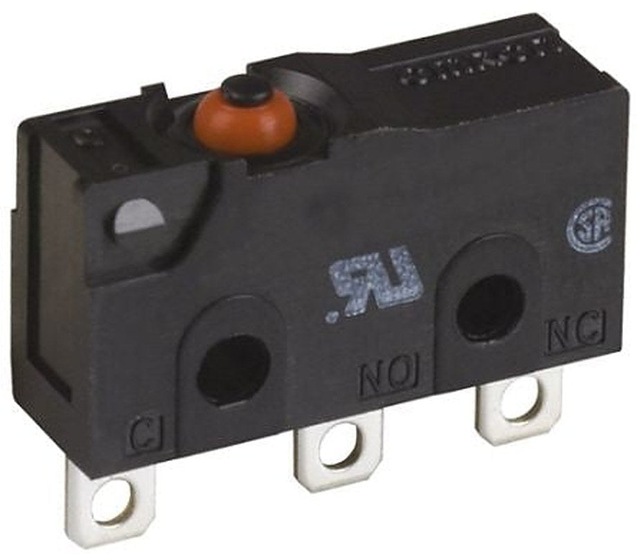 Omron Pin Plunger Micro Switch, Solder Terminal, 3A, 30 V dc, SPDT, IP67