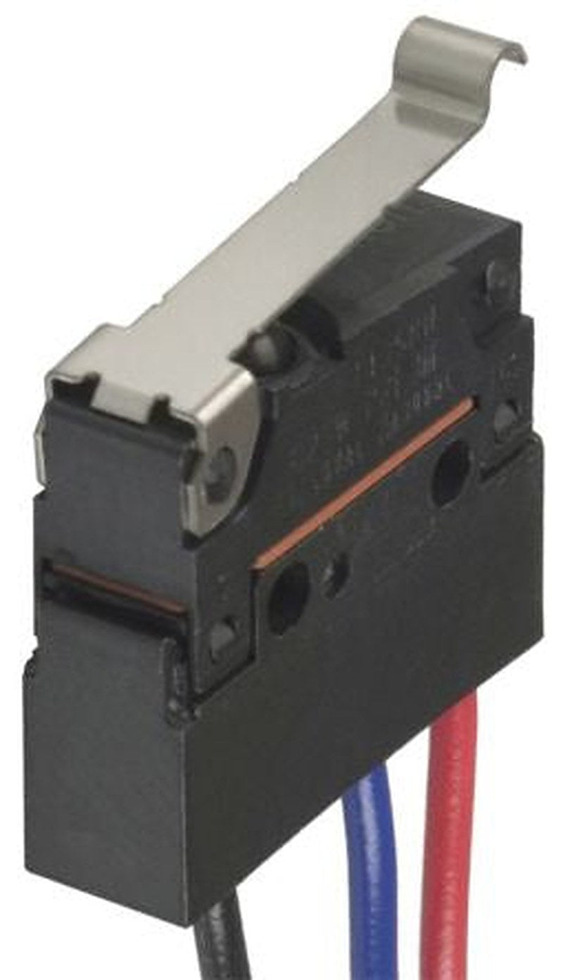 Omron Simulated Roller Lever Micro Switch, Pre-Wired Terminal, 100mA, 30 V dc, SPDT, IP67