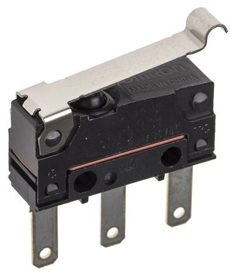 Omron Simulated Roller Lever Micro Switch, Tab Terminal, 100mA, 250 V ac, 30 V dc, SPDT, IP67
