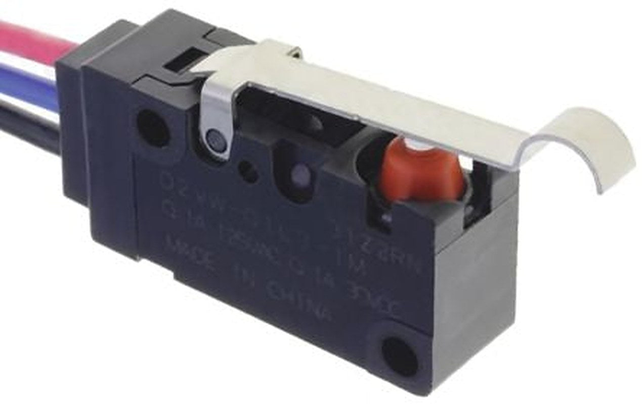 Omron Simulated Roller Lever Micro Switch, Pre-Wired Terminal, 100mA, SPDT, IP67