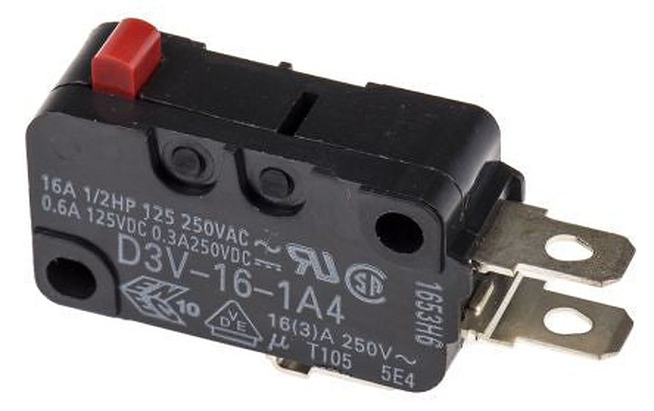 Omron Pin Plunger Micro Switch, Solder Tab Terminal, 16A, 250 V ac, SPDT, IP40