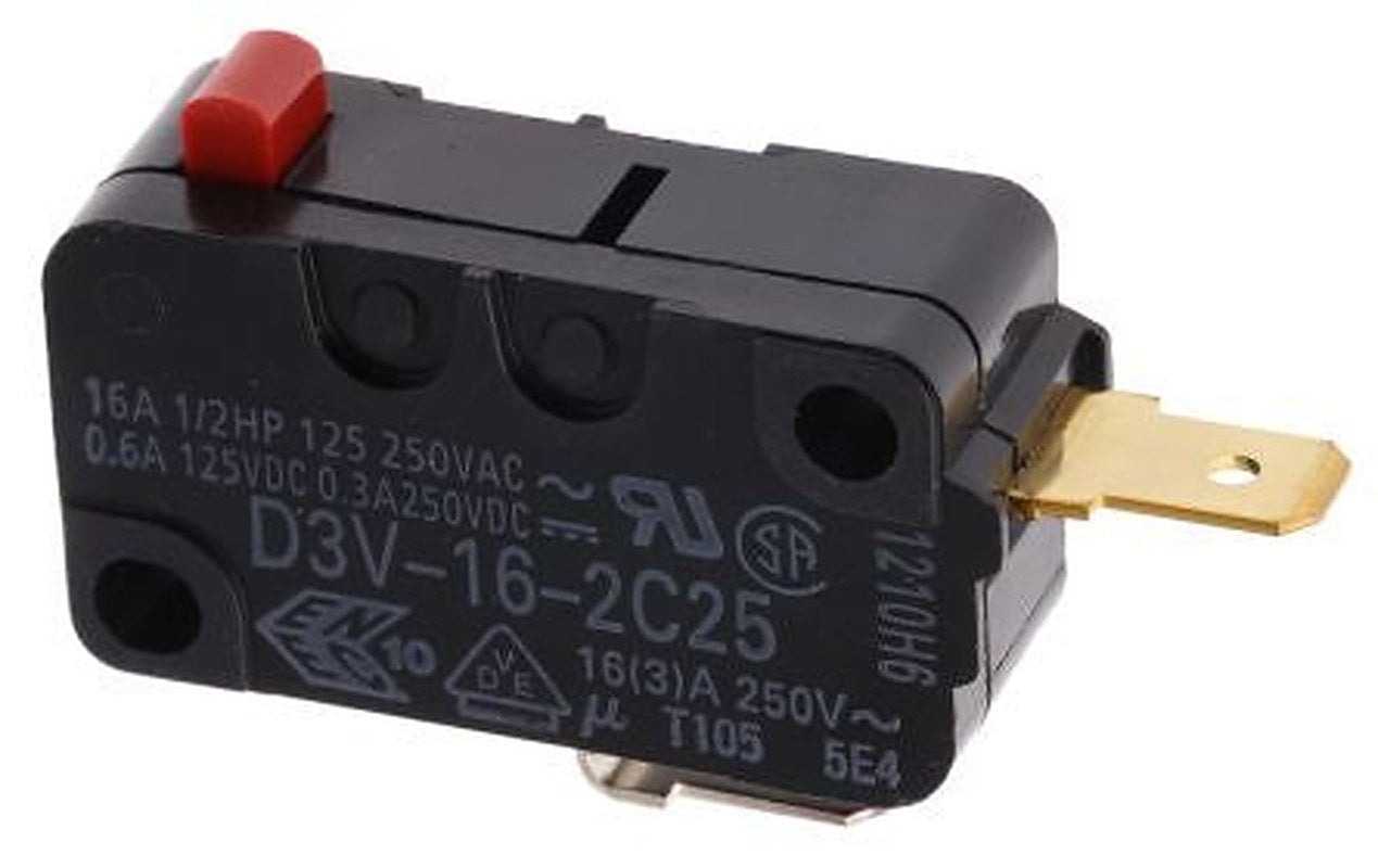 Omron Pin Plunger Micro Switch, Tab Terminal, 16A, SPST, IP40
