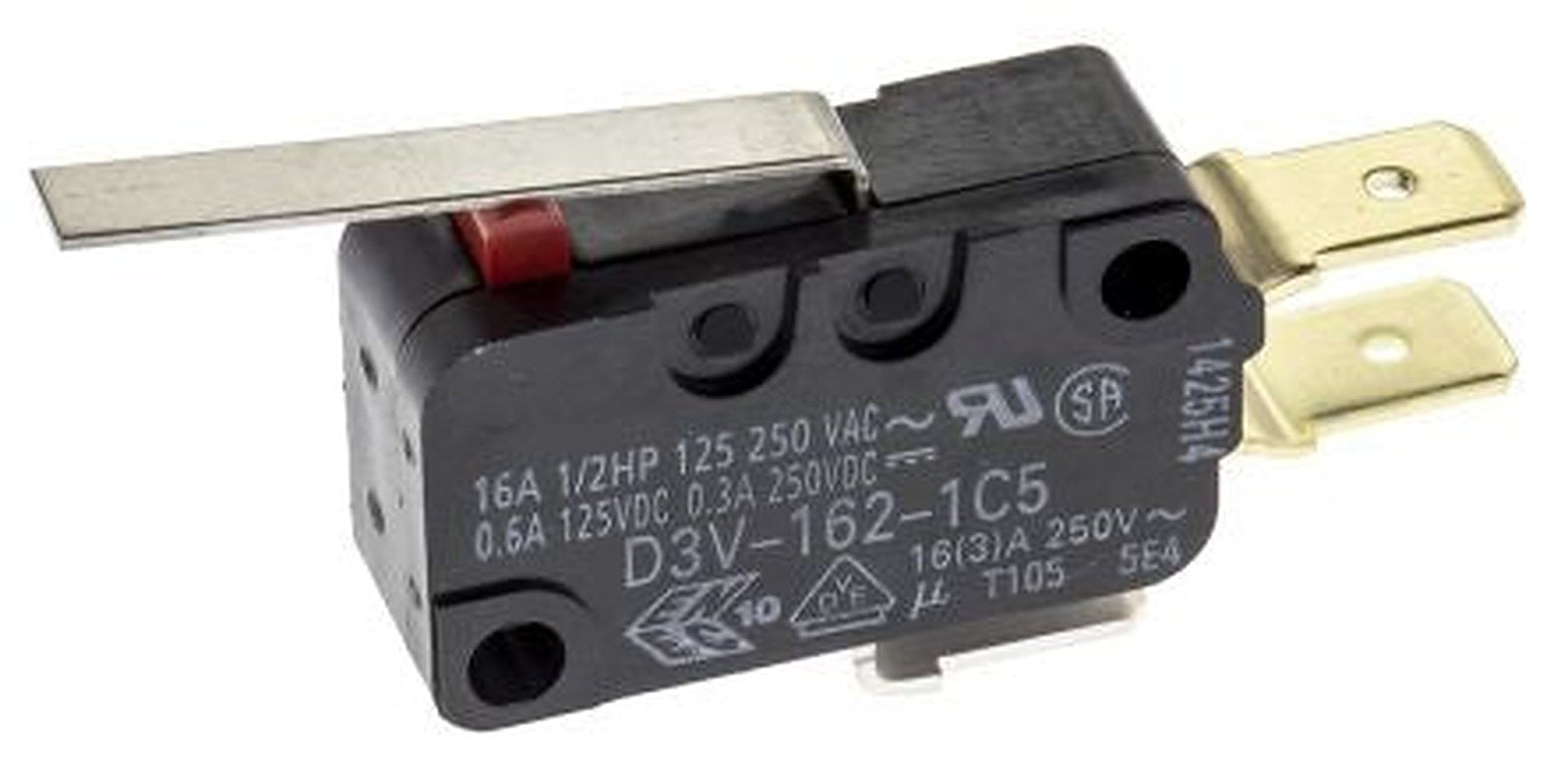 Omron Hinge Lever Micro Switch, Tab Terminal, 16A, 250 V ac, SPDT, IP40