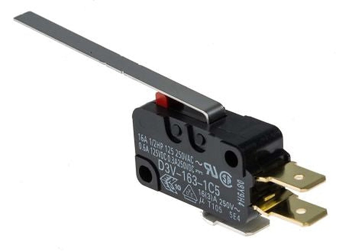 Omron Long Hinge Lever Micro Switch, Tab Terminal, 16A, 250 V ac, SPDT, IP40