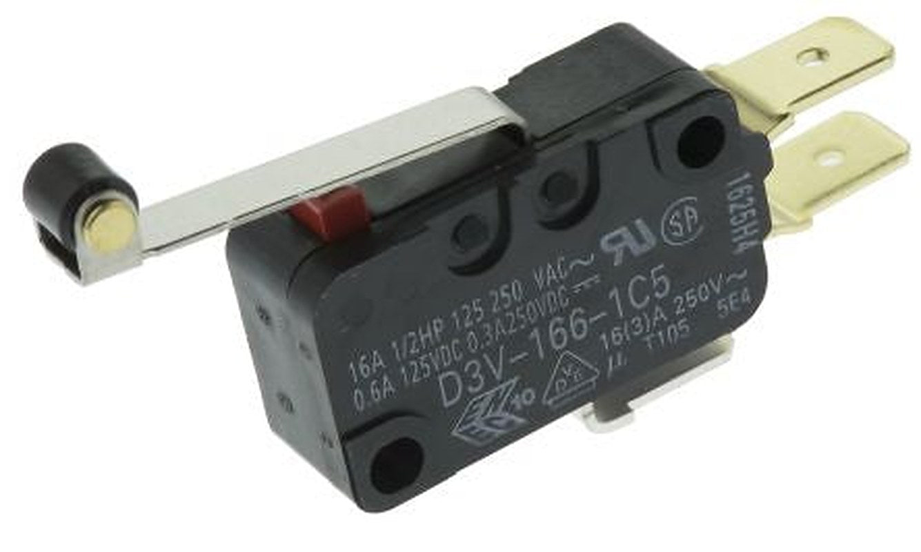 Omron Roller Lever Micro Switch, Tab Terminal, 16 A, 250 V ac, 250 V dc, SPCO, IP40