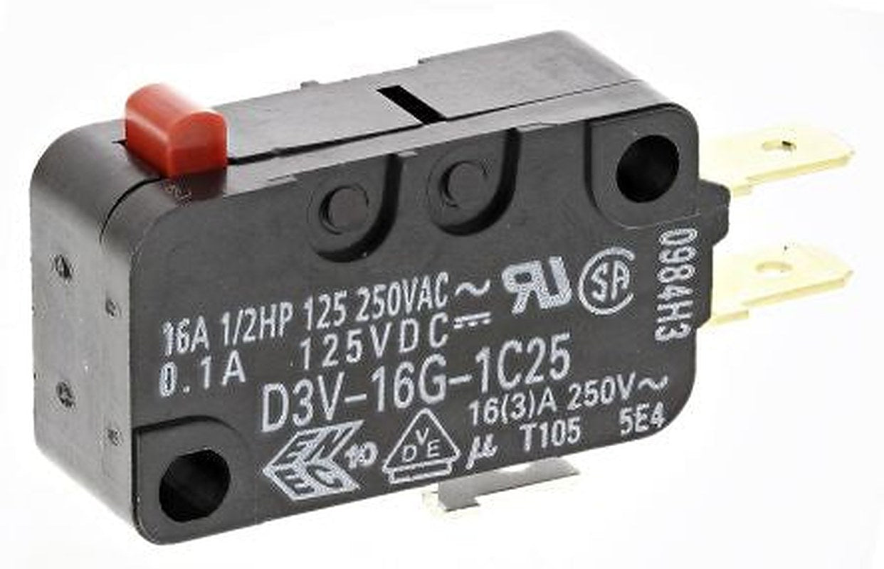 Omron Pin Plunger Micro Switch, Tab Terminal, 16A, SPDT, IP40