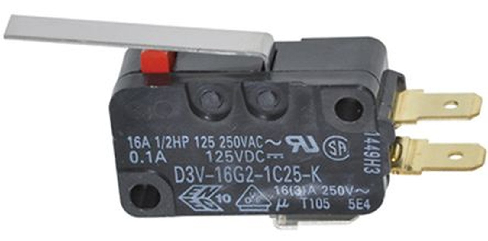 Omron Hinge Lever Micro Switch, Quick Connect Terminal, 16 A, SPCO, IP40