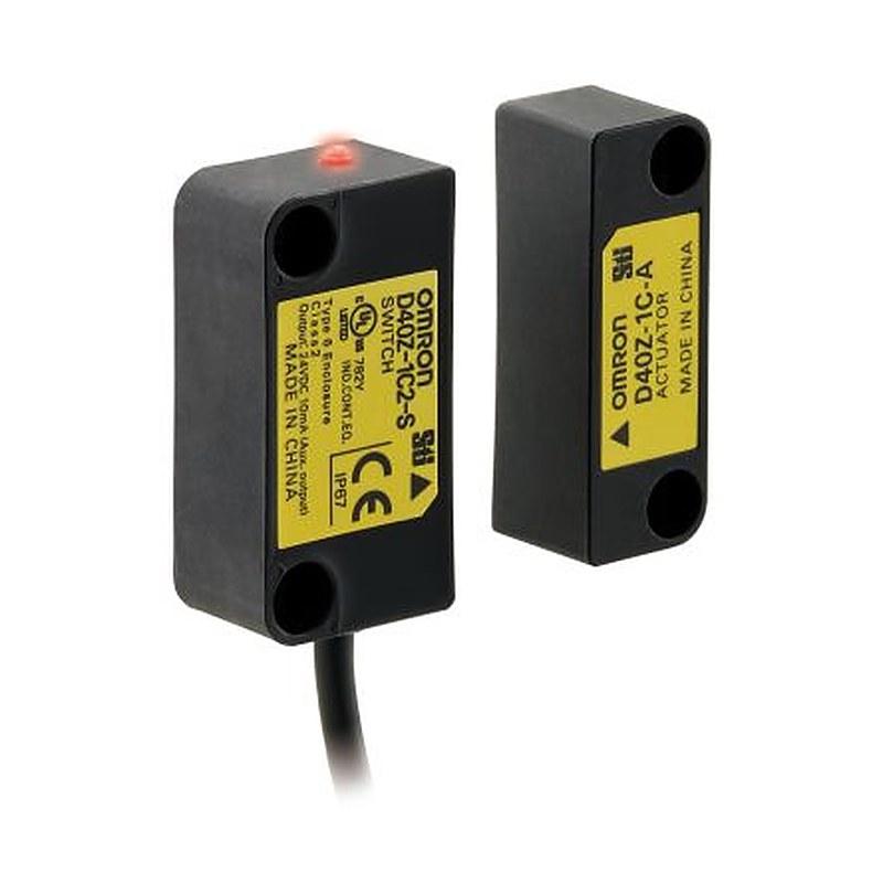 Omron D40Z Series Magnetic Non-Contact Safety Switch, Polybutylene Terephthalate Housing, 24V dc, 1 NO, Cable