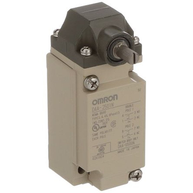 Omron D4A-N Series Roller Lever Limit Switch, DPDT, IP67, 600V, 10A
