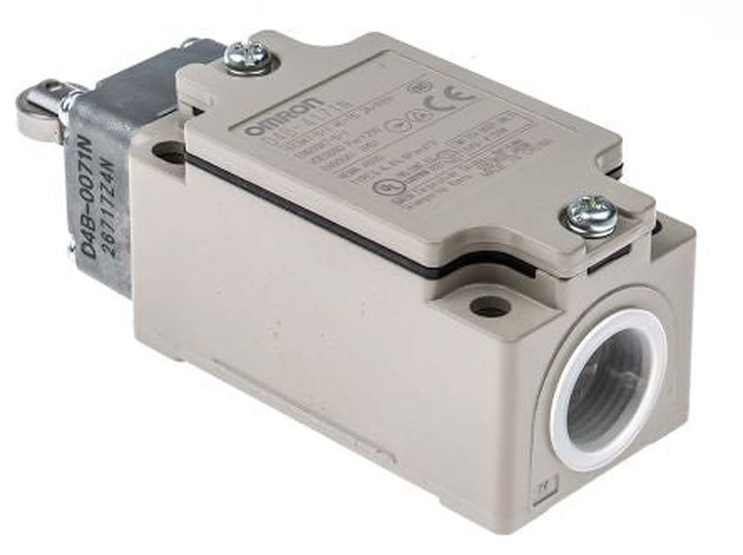 Omron D4B-@N Series Roller Plunger Interlock Switch, 1 NO/1 NC, IP67, Metal Housing, 4A