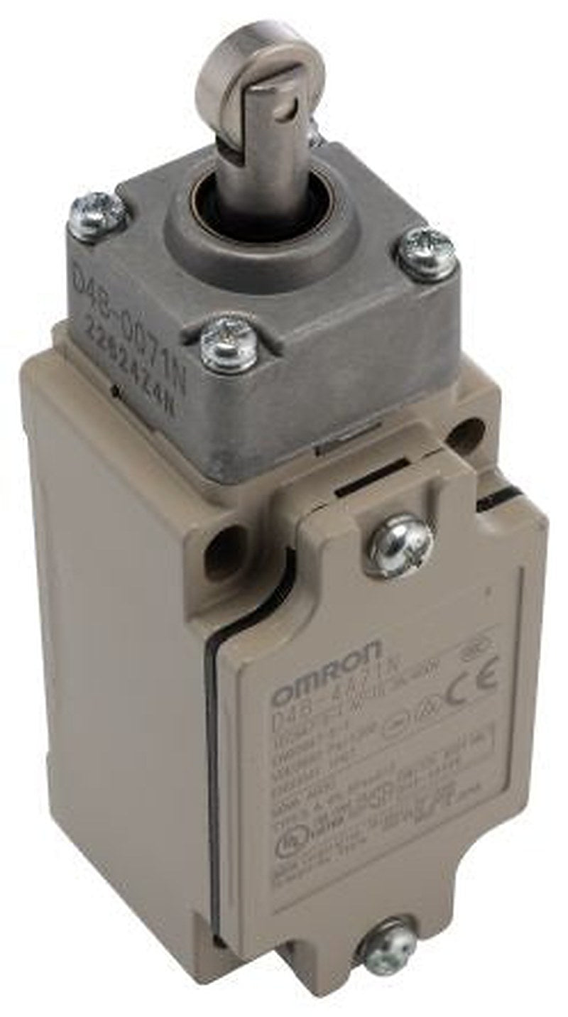 Omron D4B Series Roller Plunger Safety Limit Switch, 1 NO/1 NC, IP67, Aluminium Housing, 400V