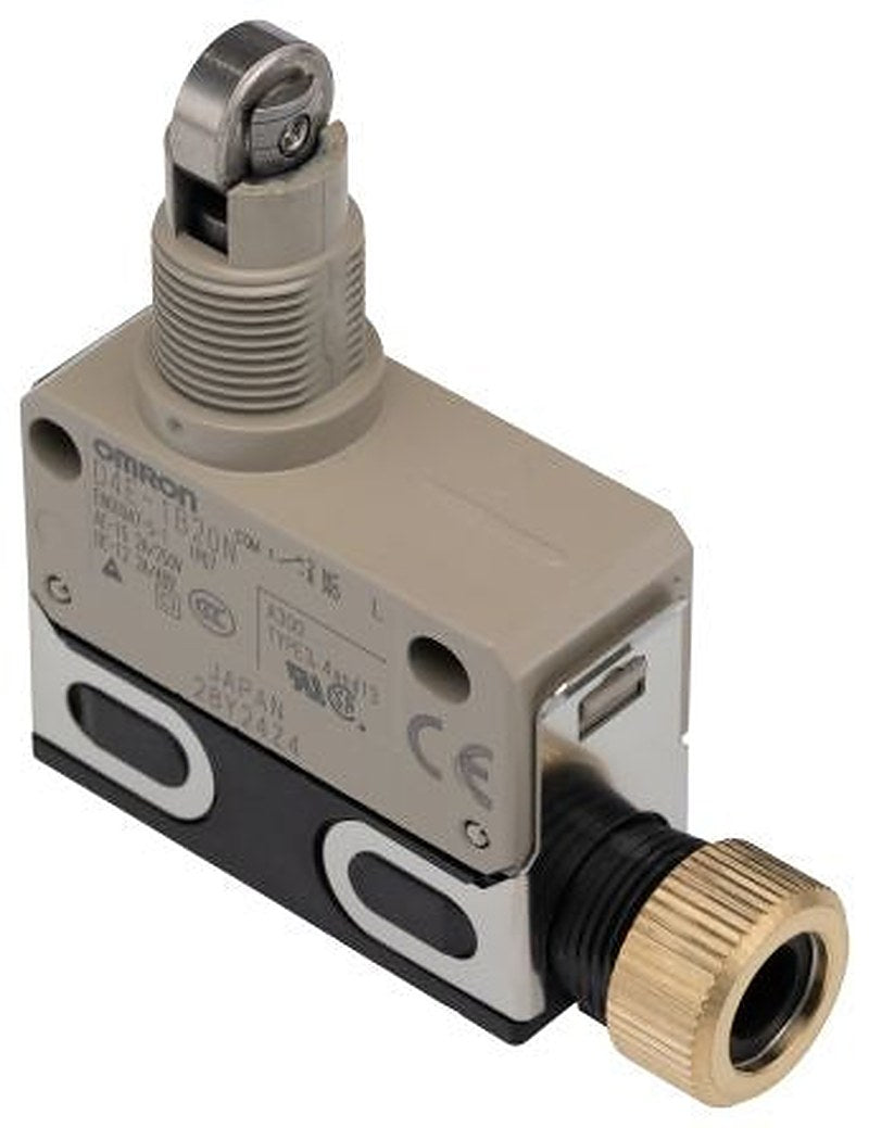 Omron D4E Series Roller Plunger Limit Switch, 1 NO/1 NC, IP67, Zinc Housing, 125V