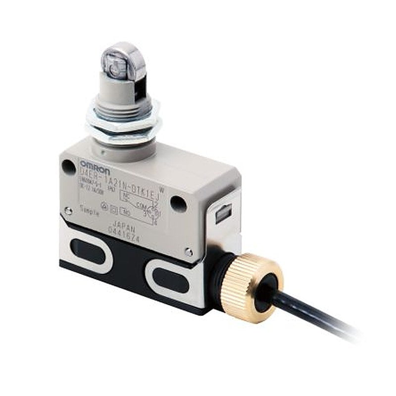 Omron D4ER-N Series Roller Plunger Limit Switch, 1 NO/1 NC, IP67, Die Cast Zinc Housing, 1A