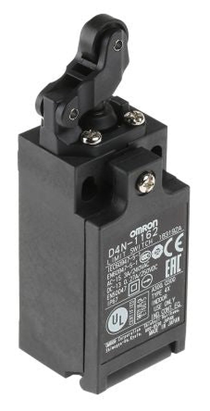Omron D4n Series Roller Plunger Interlock Switch, 1 NO/1 NC, IP67, Plastic Housing
