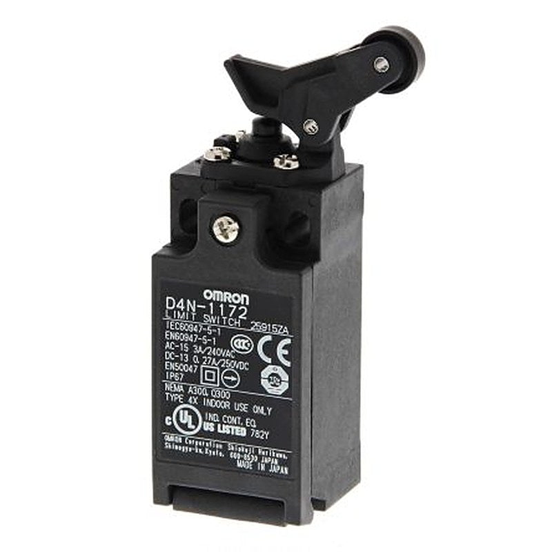Omron D4n Series Roller Lever Limit Switch, 1 NO/1 NC, IP67, Plastic Housing, 240V, 10A