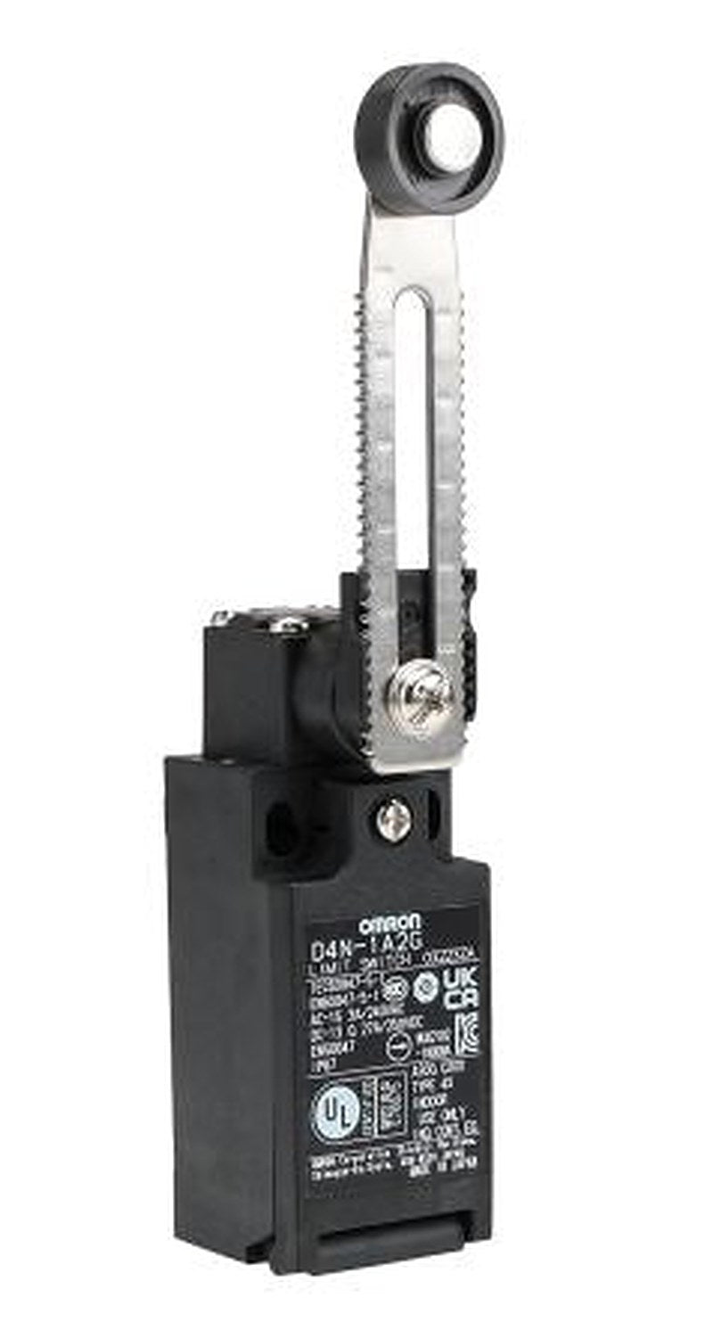 Omron D4n Series Roller Lever Limit Switch, 1 NO/1 NC, IP67, Plastic Housing, 4A