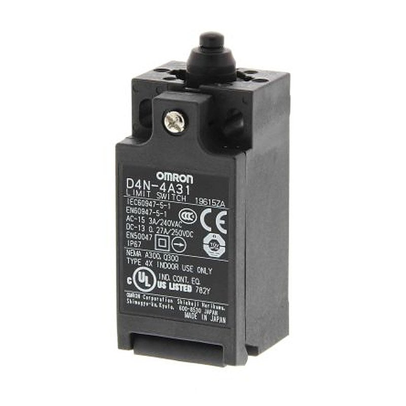 Omron D4n Series Plunger Limit Switch, 1 NO/1 NC, IP67, Metal Housing