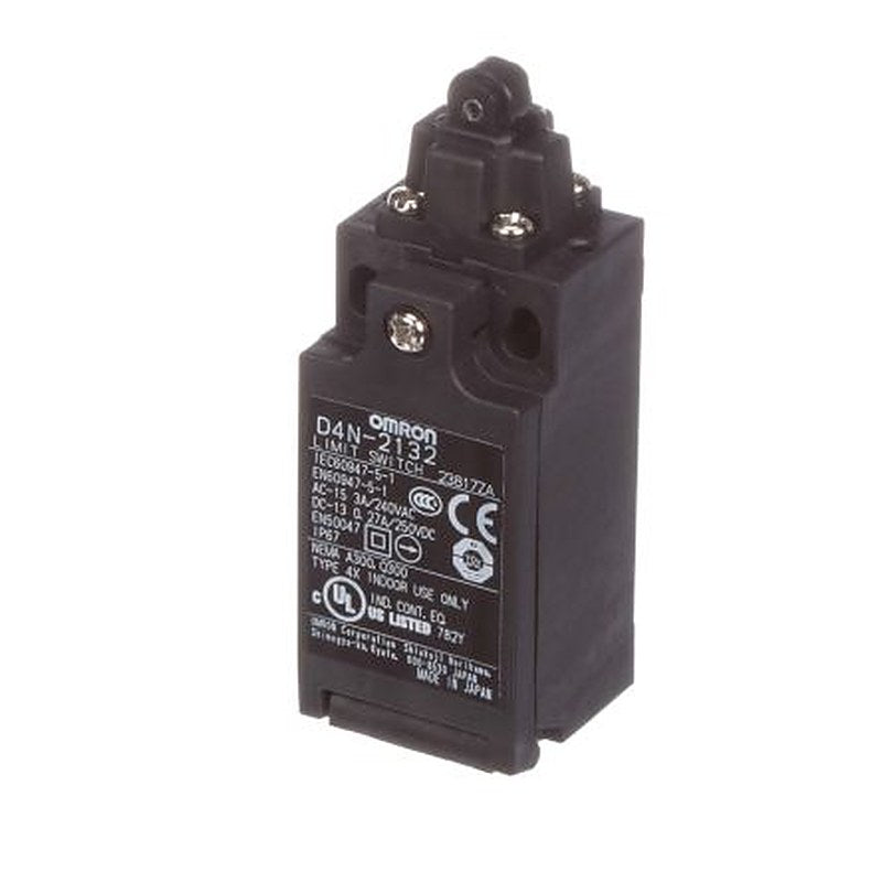 Omron D4n Series Roller Lever Limit Switch, 1 NO/1 NC, IP67, Plastic Housing, 240V, 10A