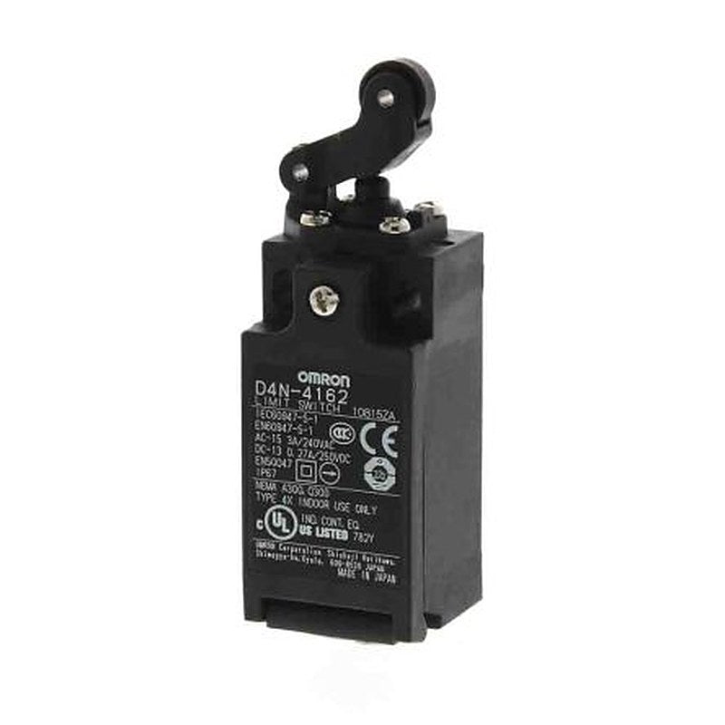 Omron D4n Series Roller Lever Safety Limit Switch, 1 NO/1 NC, IP67, Metal Housing, 240V