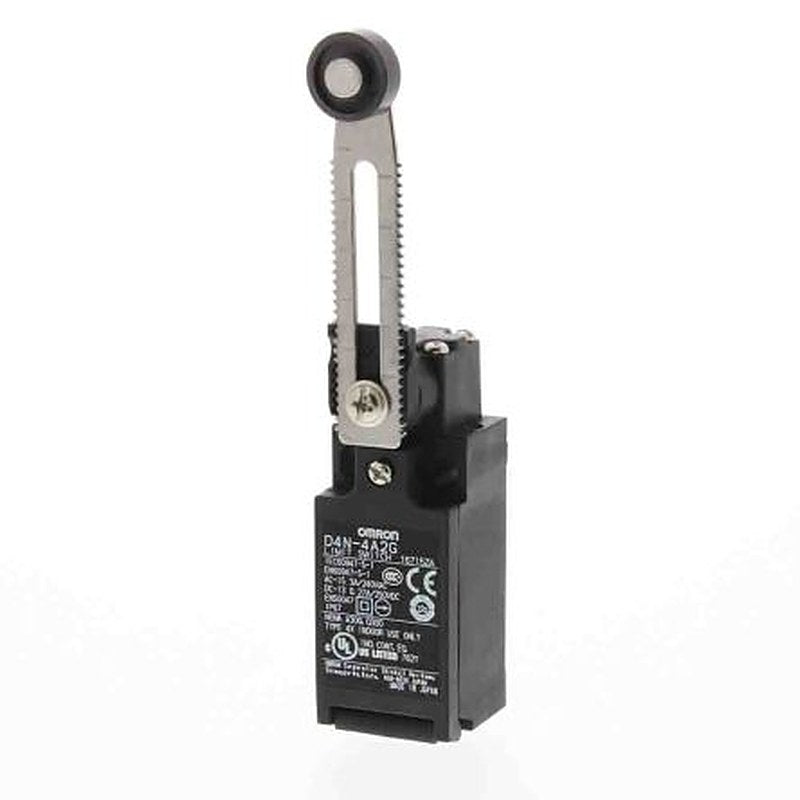 Omron D4N Series Adjustable Roller Lever Limit Switch, 2 NC, IP67, Metal Housing, 240V