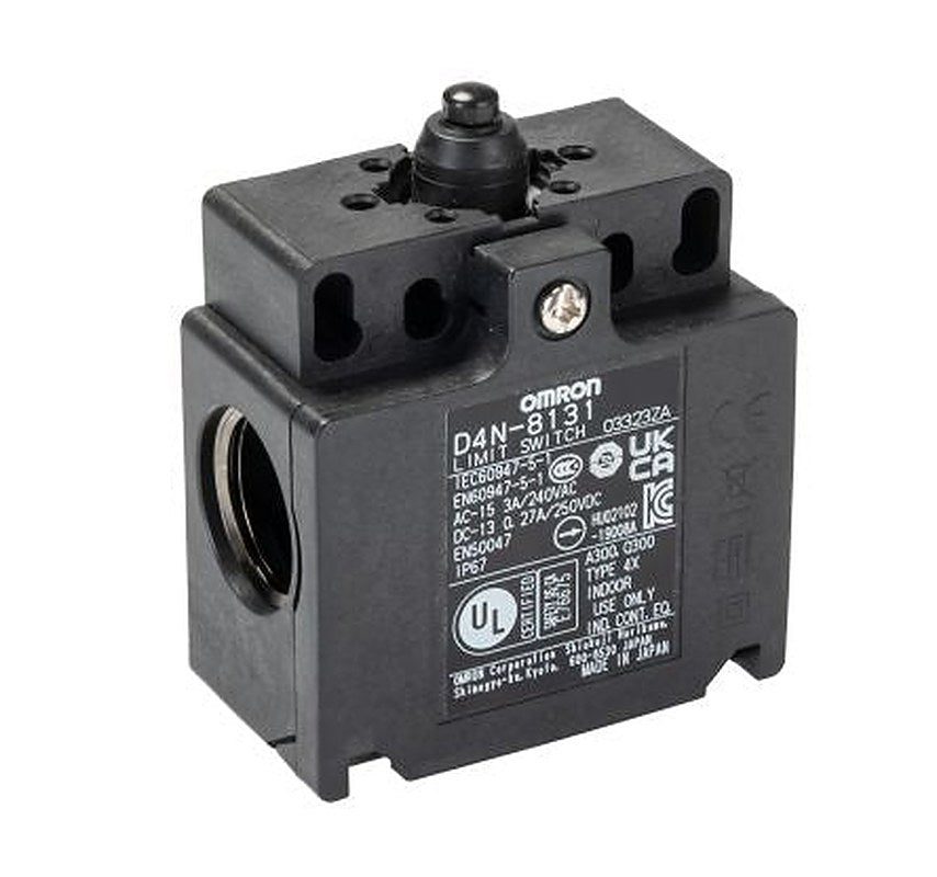 Omron D4n Series Plunger Limit Switch, 1 NO/1 NC, IP67, 250V ac