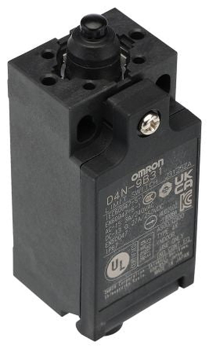 Omron D4n Series Plunger Limit Switch, 1 NO/1 NC, IP67, Metal Housing, 240V