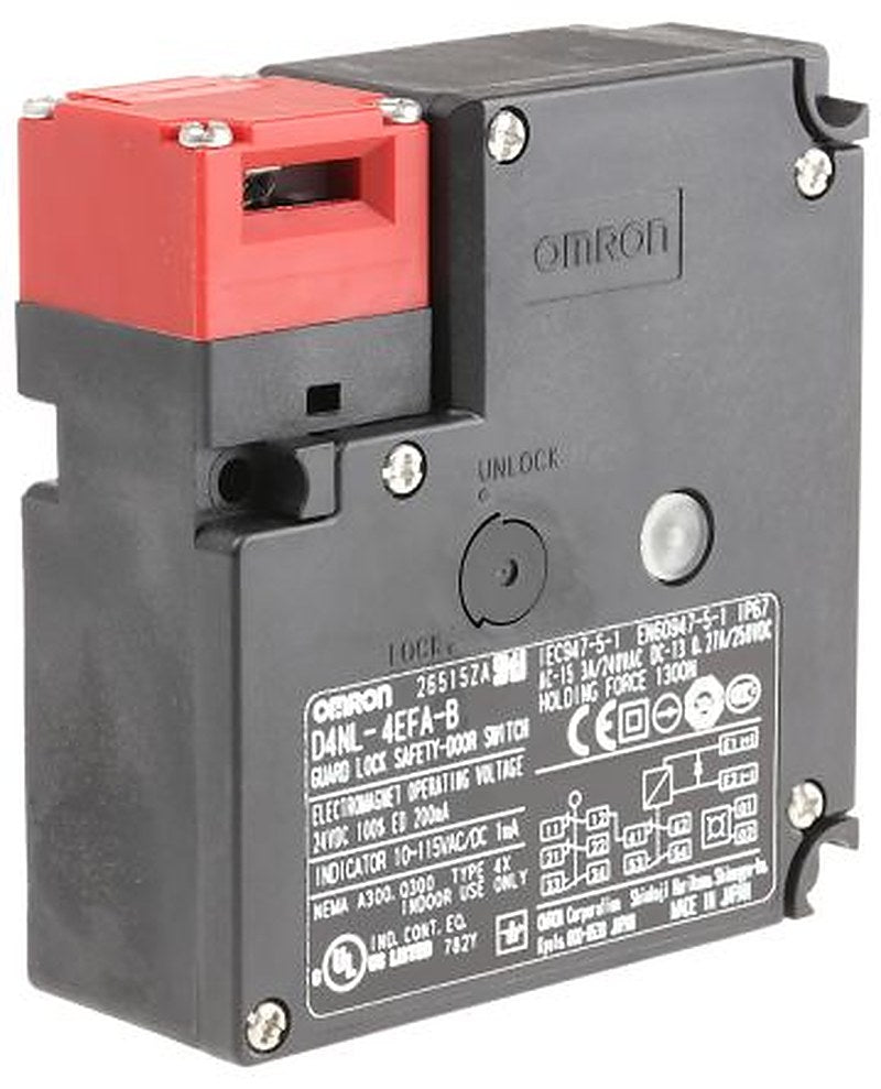 Omron D4NL Series Solenoid Interlock Switch, Power to Unlock