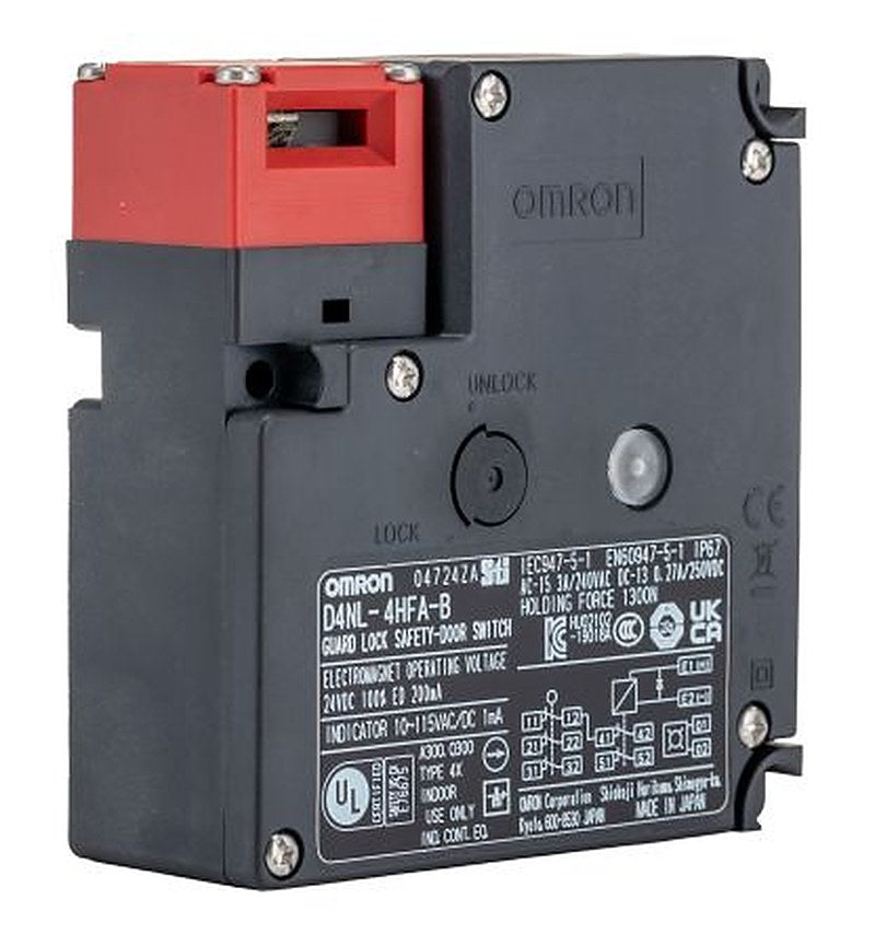 Omron D4NL Series Solenoid Interlock Switch, Power to Unlock