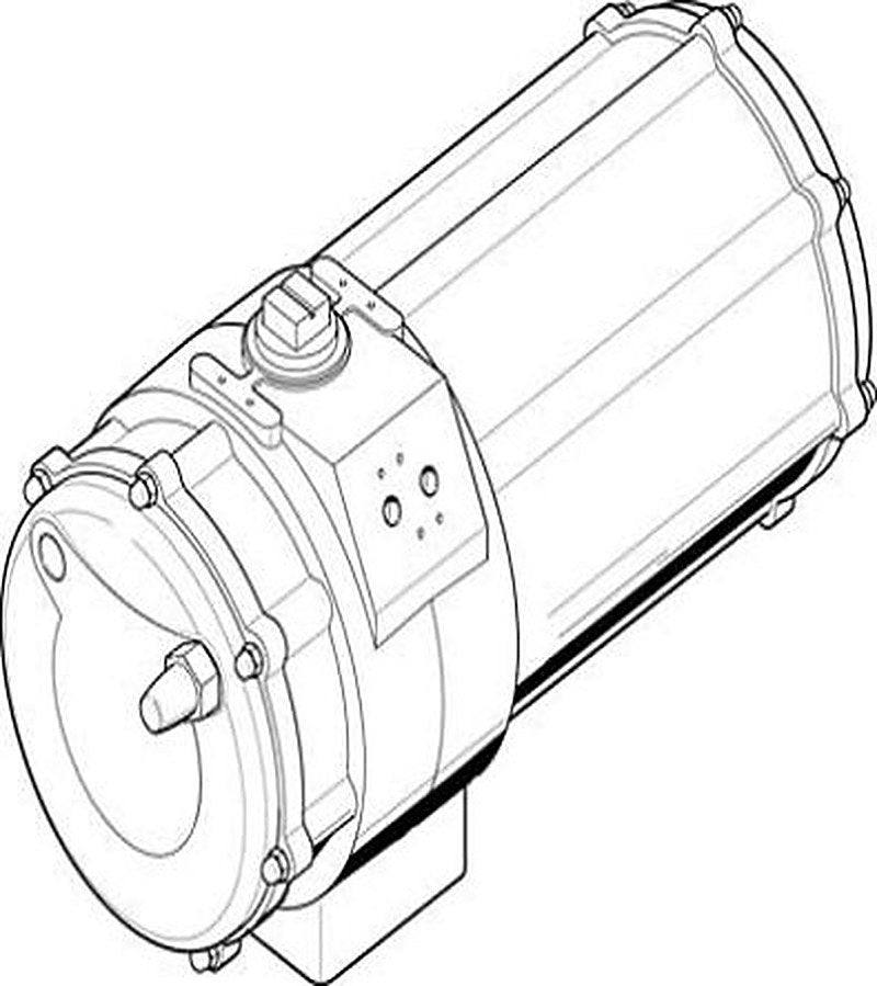 Festo DAPS Series 8.4 bar Single Acting Action Rotary Actuator, 90 °