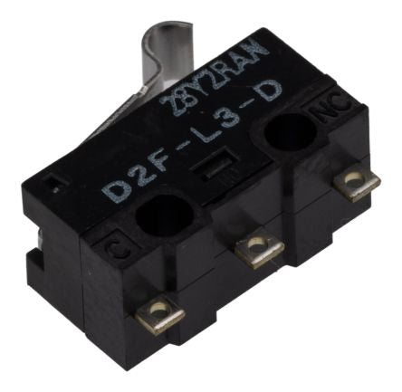 Omron Simulated Roller Lever Micro Switch, Solder Terminal, 3A, 125 V ac, 30 V dc, SPDT, IP40