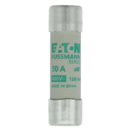 Eaton 50A AM Ceramic Cartridge Fuse, 14 x 51 mm