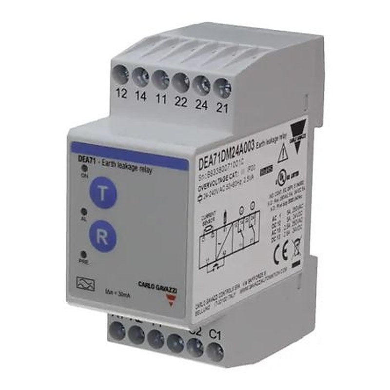 Carlo Gavazzi Earth Leakage Relay, 50 to 60 Hz ±10% Frequency, 300 mA Leakage, Relay SPDT Output
