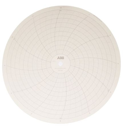 ABB 296 Rotary Chart Paper for use with ABB Rotary Chart Recorder, 12h 0 to 100°C