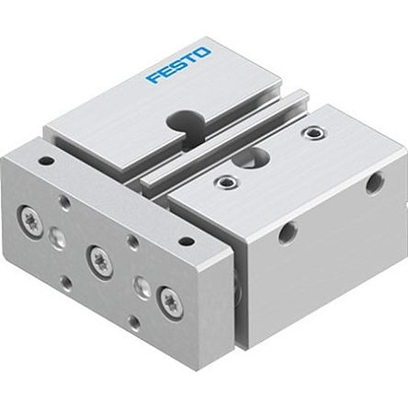 Festo Pneumatic Guided Cylinder - DFM-12-10-P-A-GF-F1A 12 mm Bore, DFM Series, 10 mm Double Acting Acting