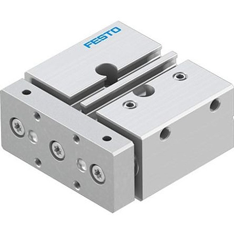 Festo Pneumatic Guided Cylinder - DFM-12-10-P-A-KF-F1A 12 mm Bore, DFM Series, 10 mm Double Acting Acting