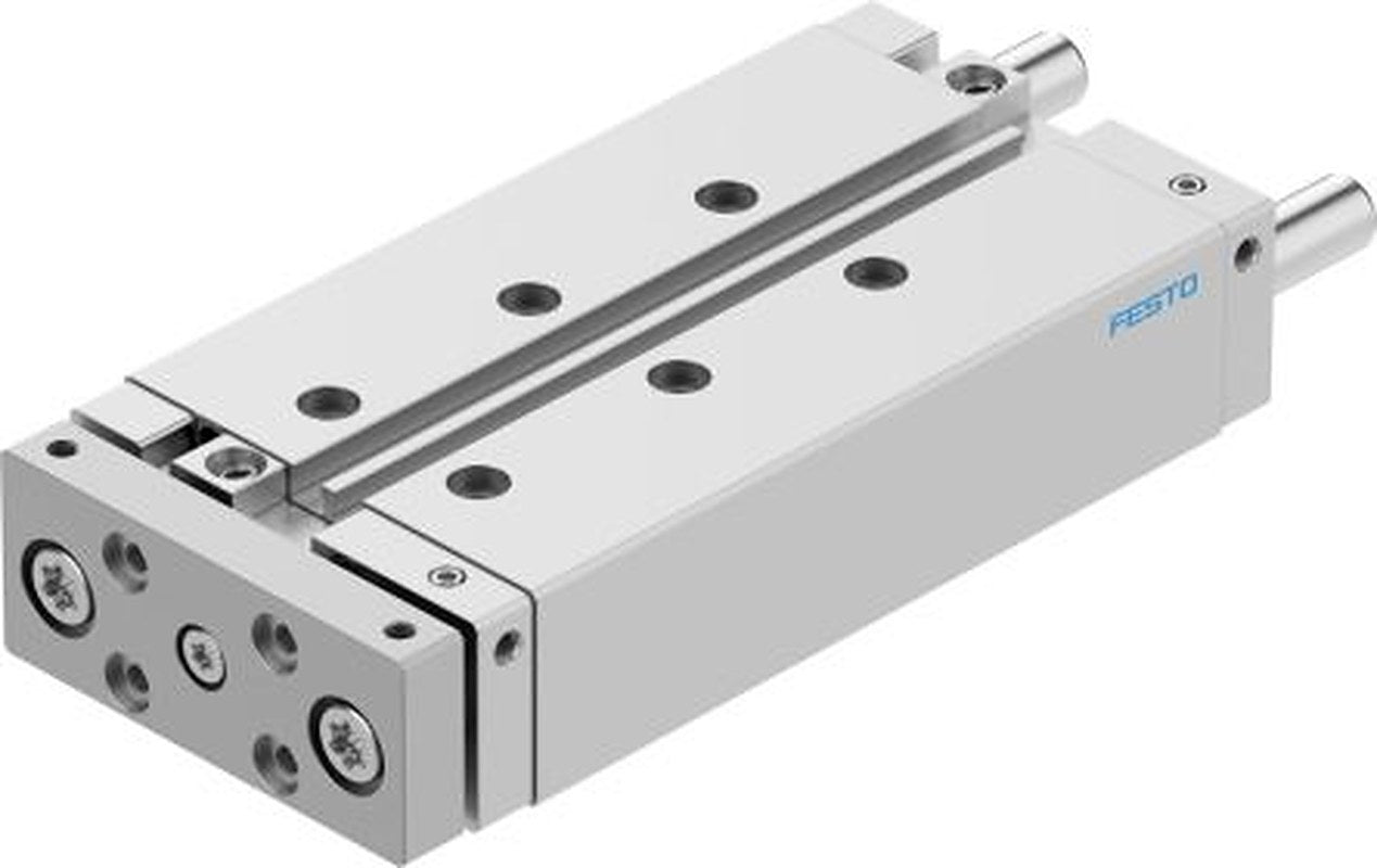 Festo Pneumatic Guided Cylinder - DFM-20-100-B-PPV-A-GF 20 mm Bore, DFM Series, 100 mm Double Acting Acting