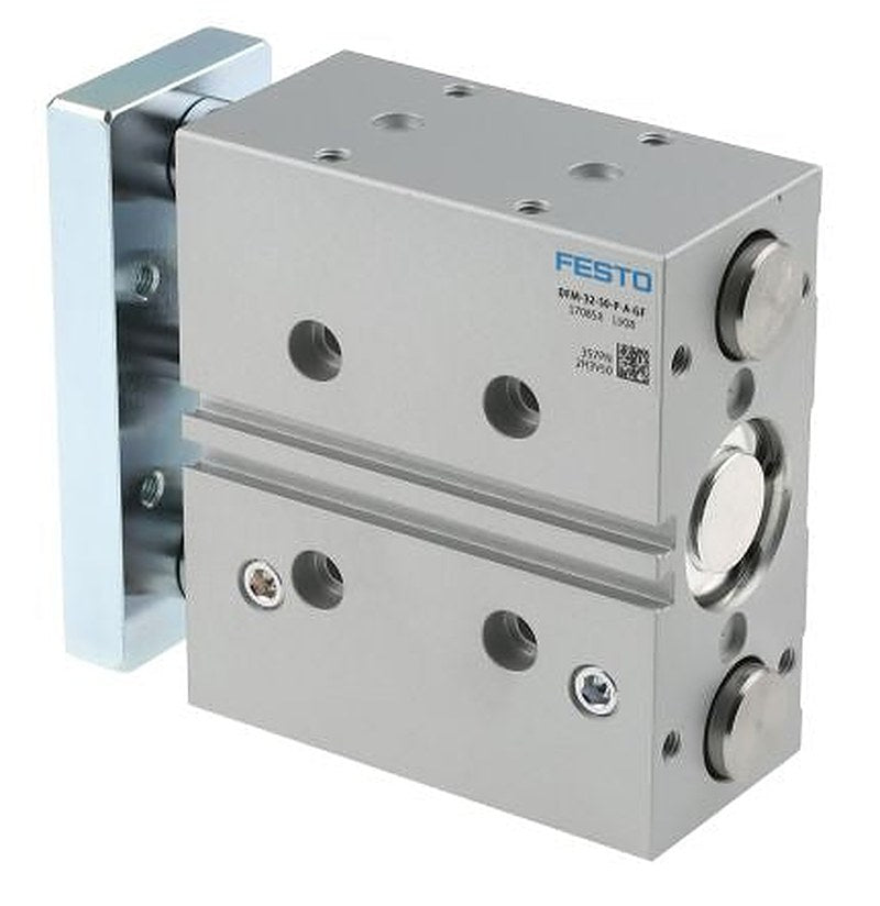 Festo Pneumatic Guided Cylinder - 170858 32 mm Bore, DFM Series, 50 mm Double Acting Acting