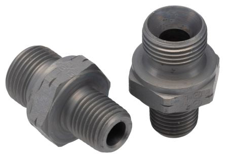 Parker 6F3MK4S Hydraulic Straight Threaded Adapter Male G, Steel, 0.375 in Hose ID