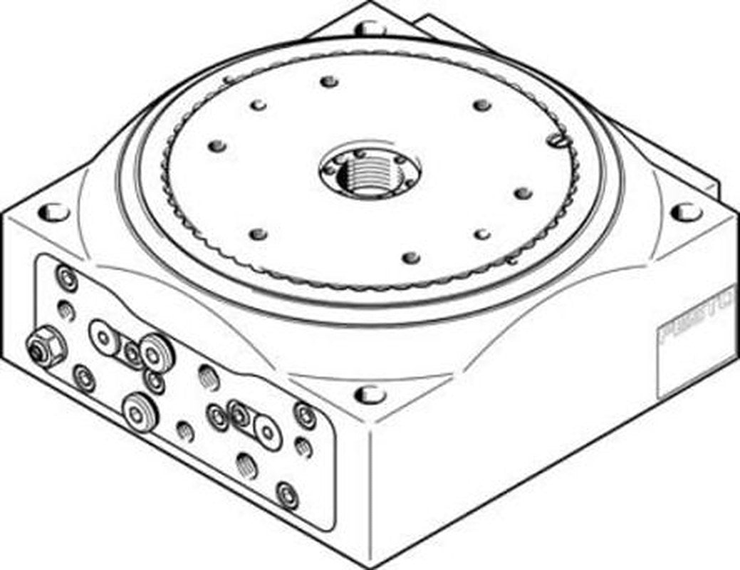 Festo DHTG-140-12-A Series 8 bar Single Acting Action Pneumatic Rotary Actuator, 140 mm Bore, 0.03 °