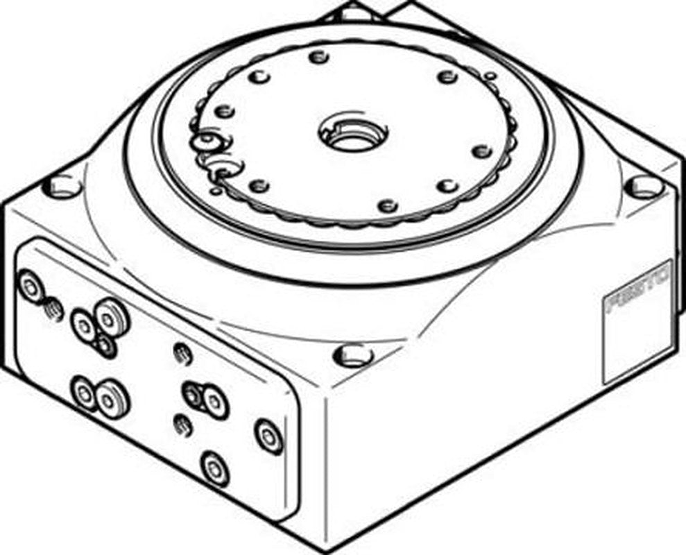 Festo DHTG-65-12-A Series 8 bar Double Acting Action Pneumatic Rotary Actuator, 65 mm Bore, 0.03 °